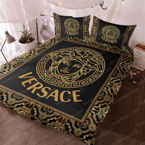 versace black and gold bed sheets|Versace look a like bedding.